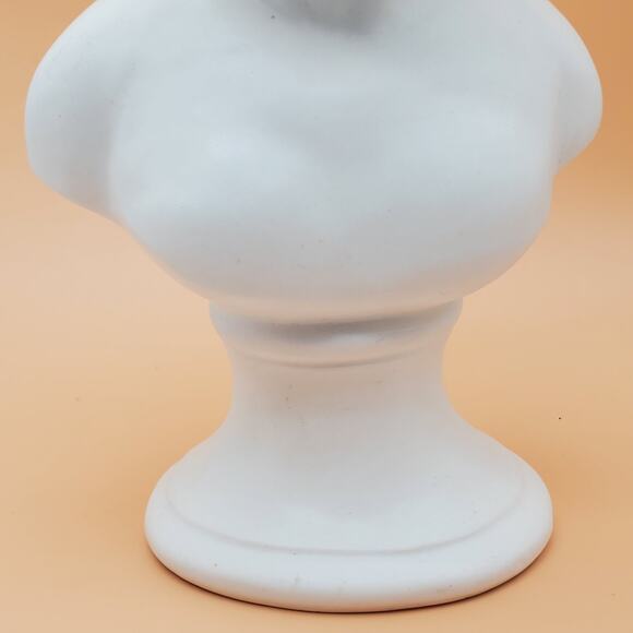 Vintage White Ceramic Bust Girl Female Head Statue Mid Century Classical Decor - Picture 9 of 15